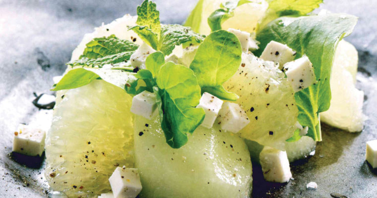 Melon Salad with Watercress & Oroblanco